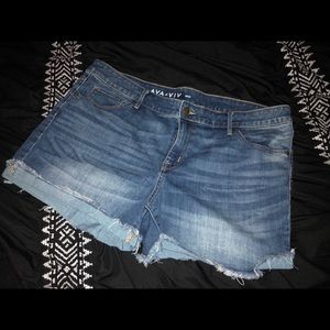 Ava & Viv dark wash jean shorts